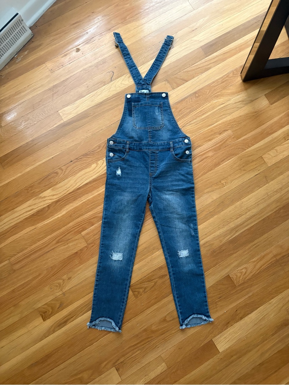 Epic Threads Dark Blue Distressed Denim Overalls